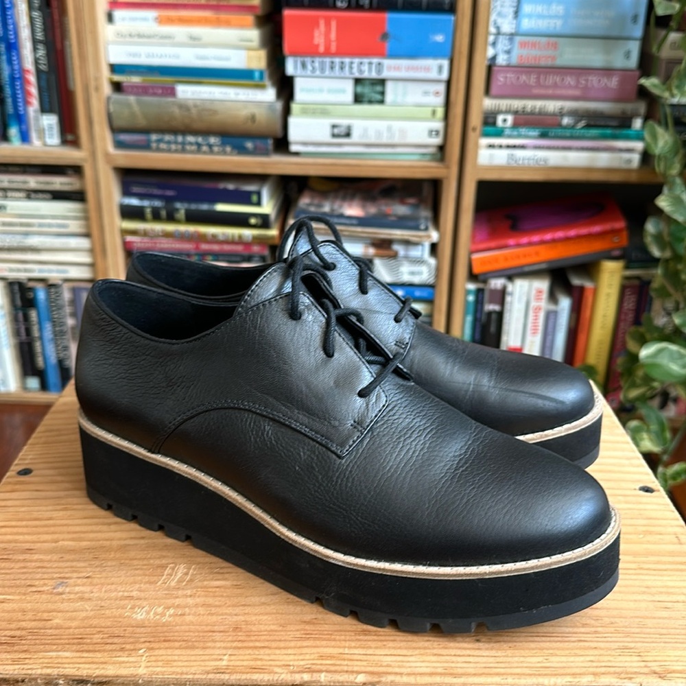 Eileen Fisher Eddy Derby black leather oxfords